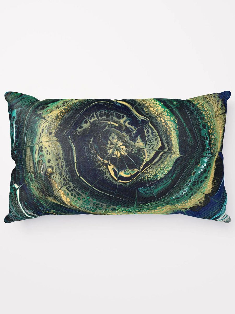 Midnight Halo - Abstract Acrylic Ring Pour, Printed Pillow product image (1)