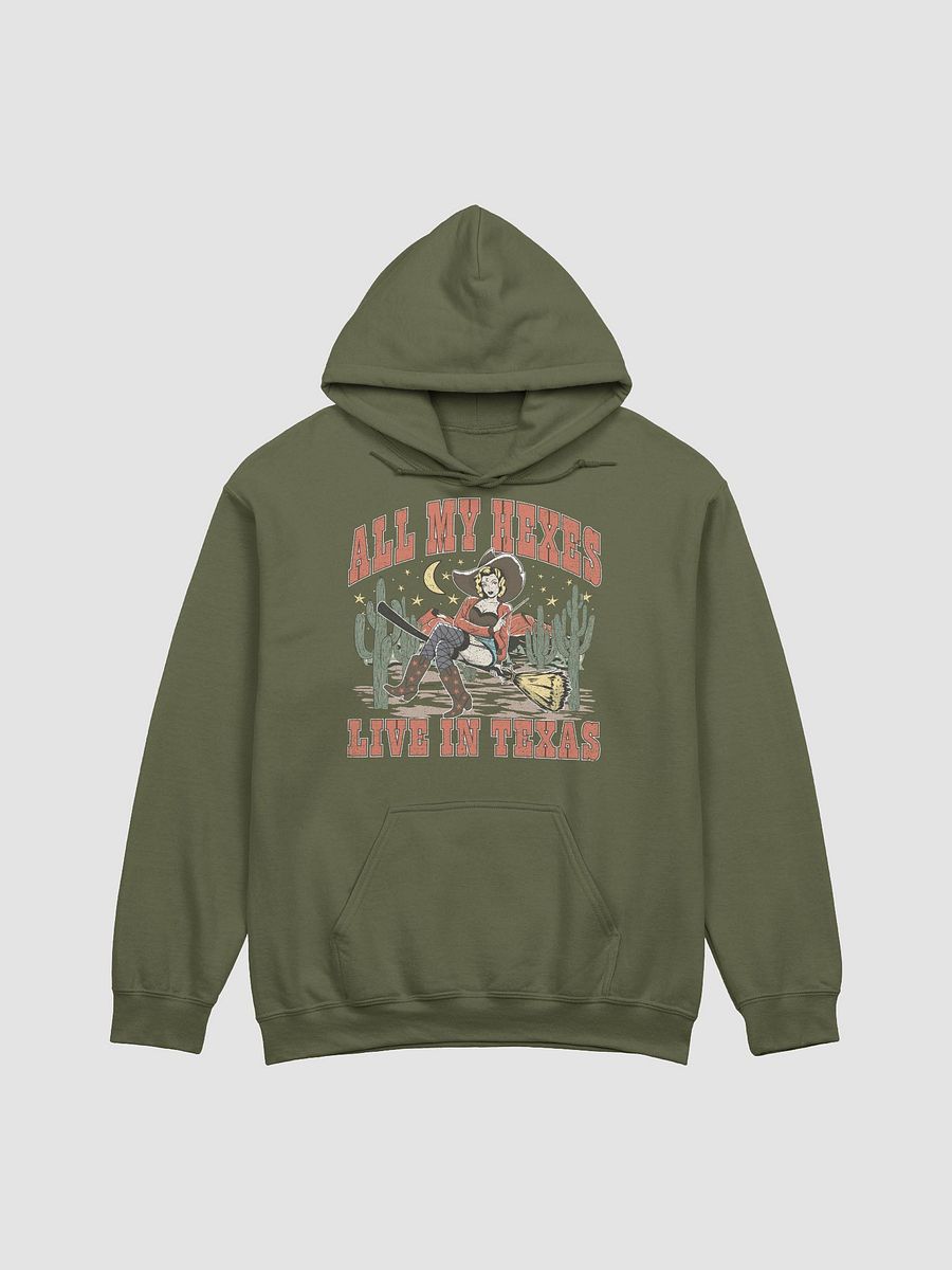 All My Hexes Live in Texas Cowboy Witch Hooded Sweatshirt | Funny Western-Themed Fall and Halloween Hoodie Design product image (23)