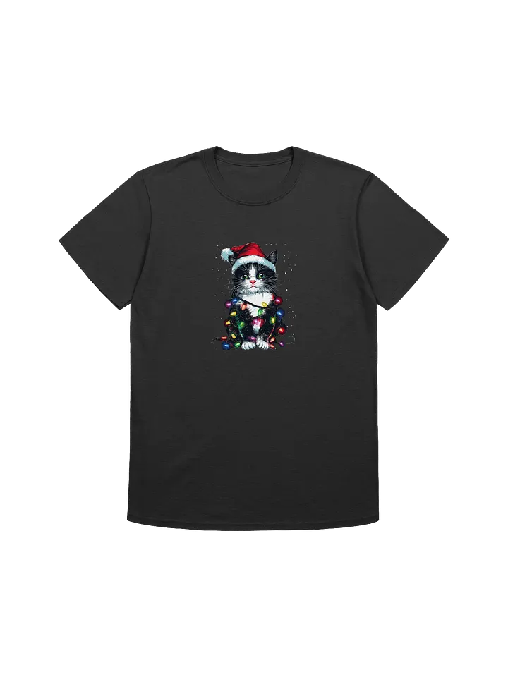 Black and White Christmas Kitten Unisex T-Shirt product image (4)