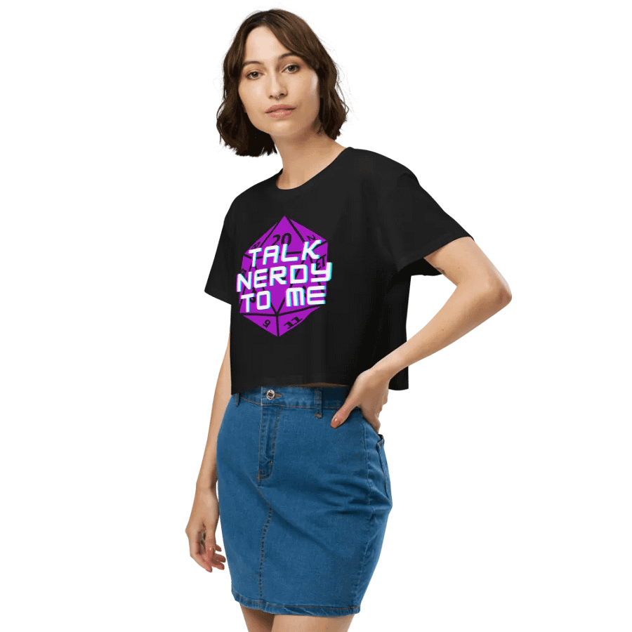 D20 Talk Nerdy To Me DND Crop Top product image (2)