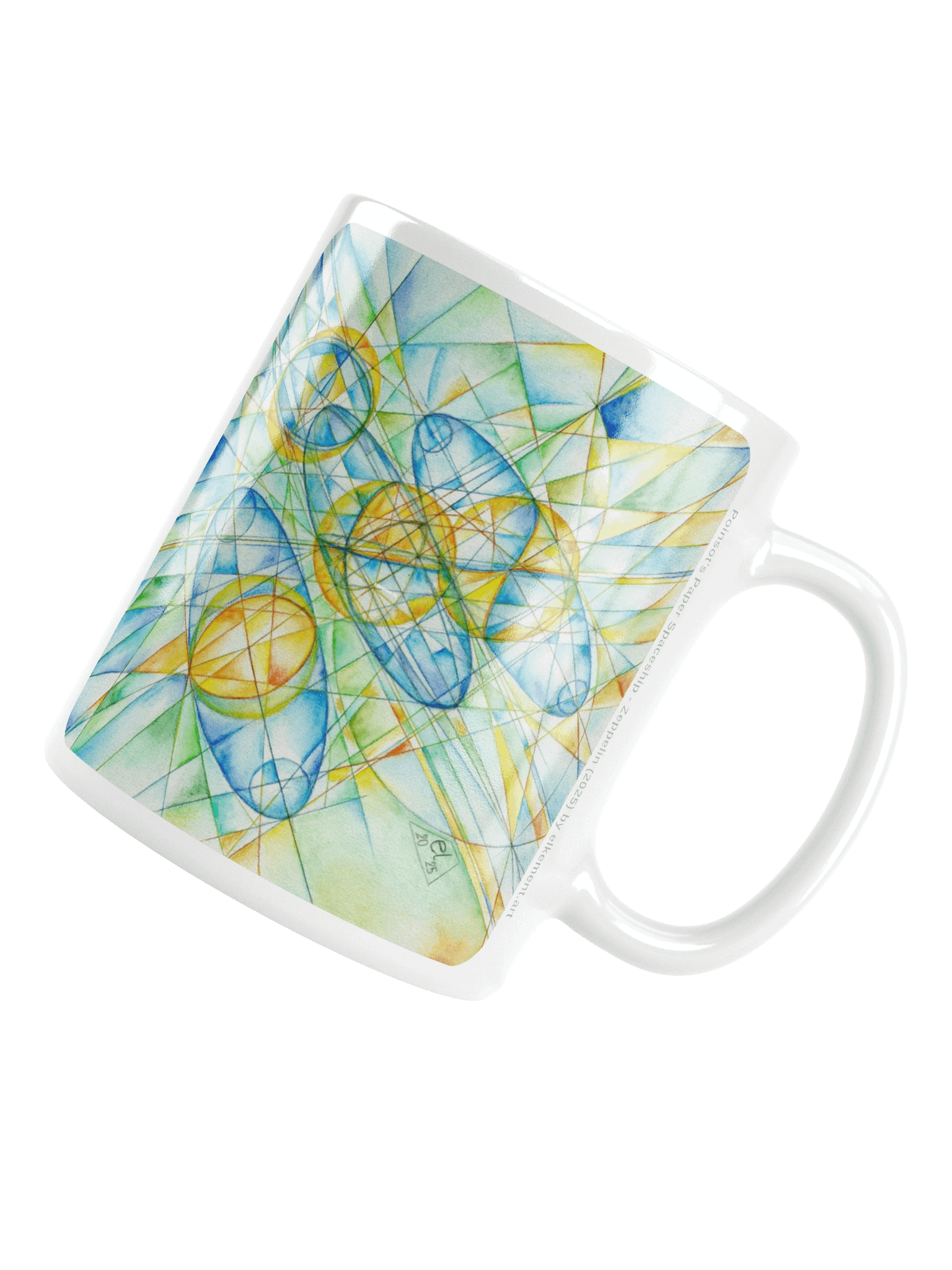 Poinsot's Paper Spaceship 1+2 - Gyroscope Physics Geometric Drawings Mug product image (7)