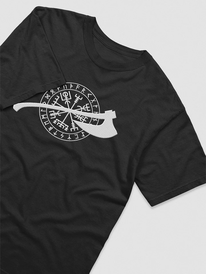 VEGVISIR & AXE - T-Shirt White Embroidery product image (1)