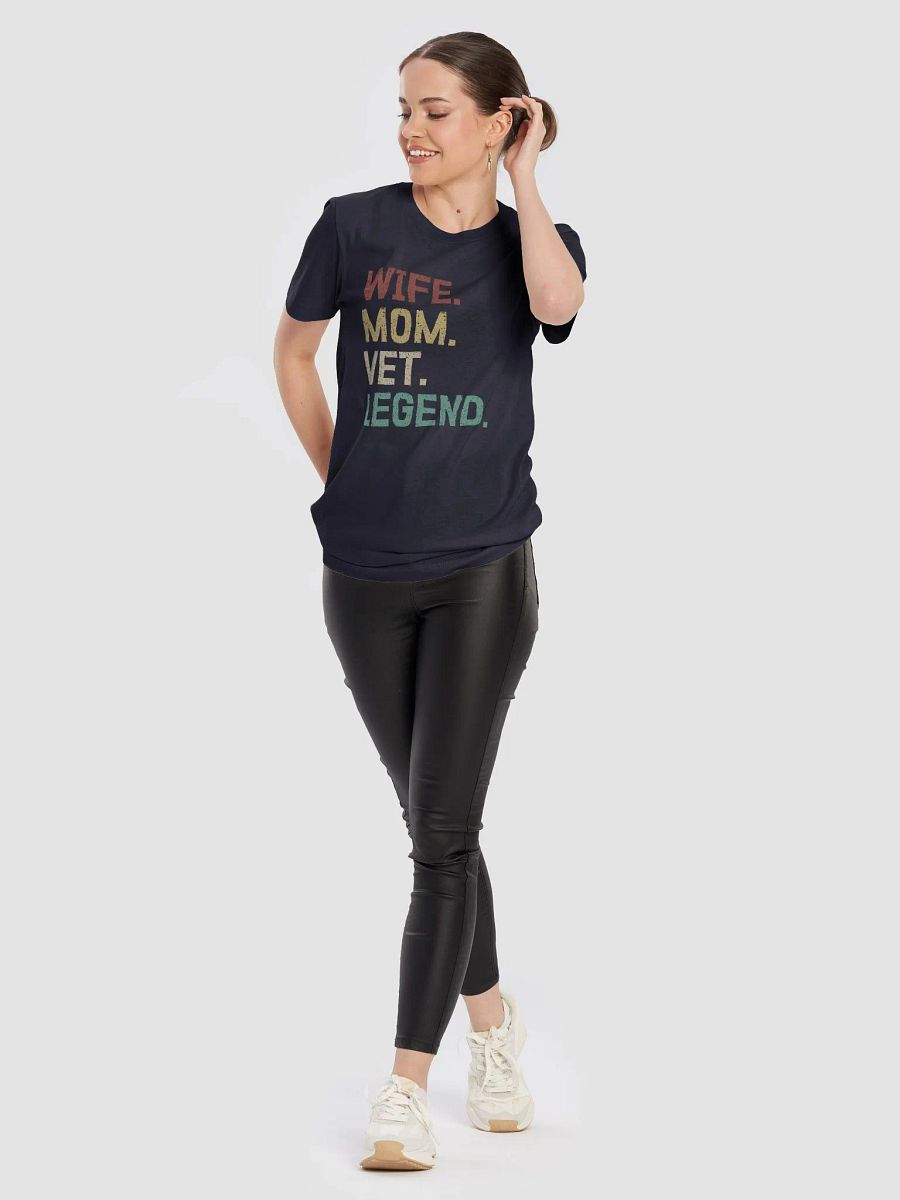 "Wife-Mom-Vet-Legend" t-shirt (dark background) product image (5)