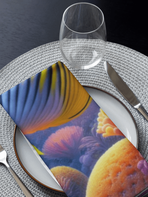 Underwater Symphony Cloth Napkin Set | AI Design beautiful underwater life product image (6)