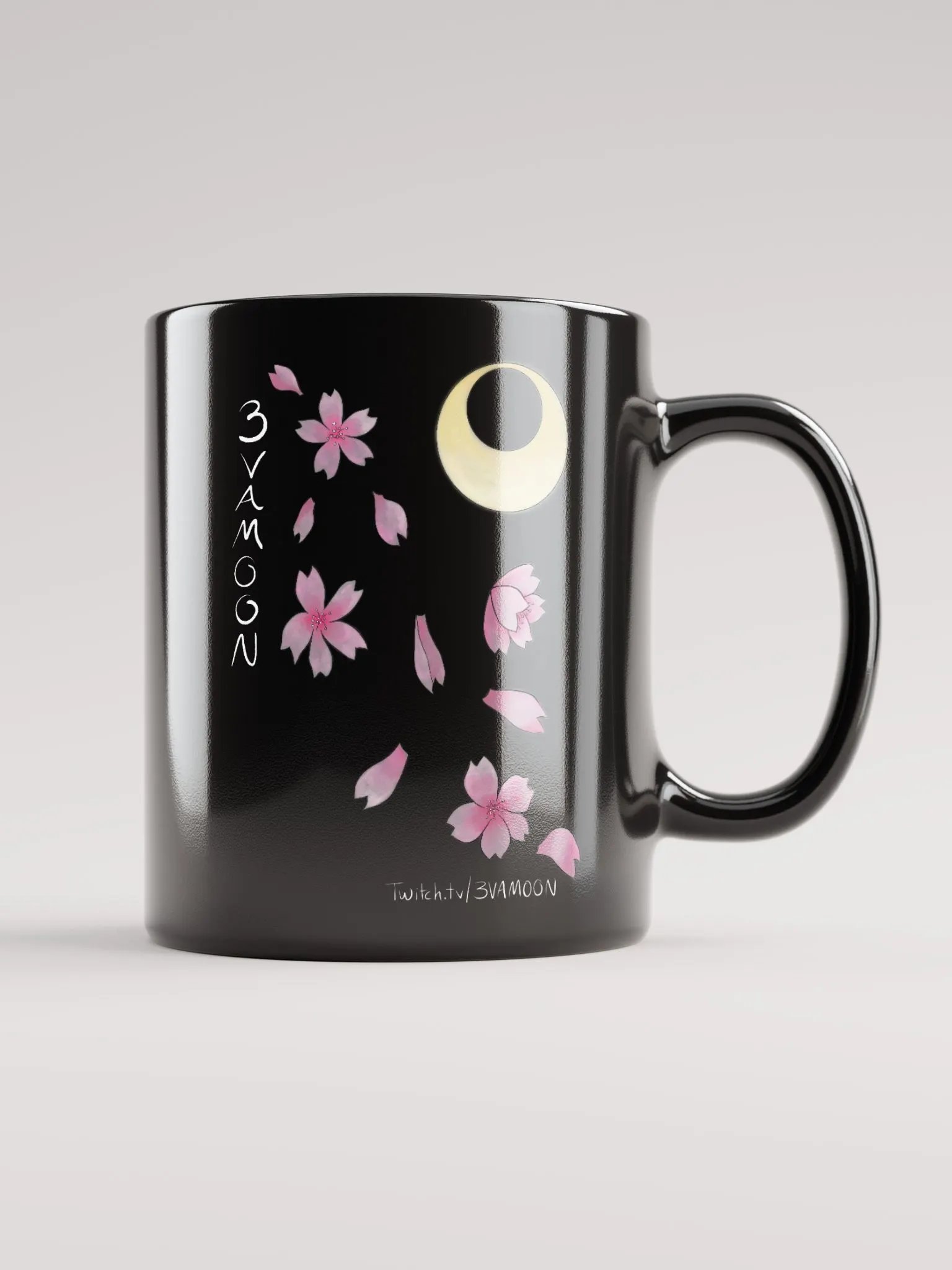 Sakura Moon black mug product image (6)