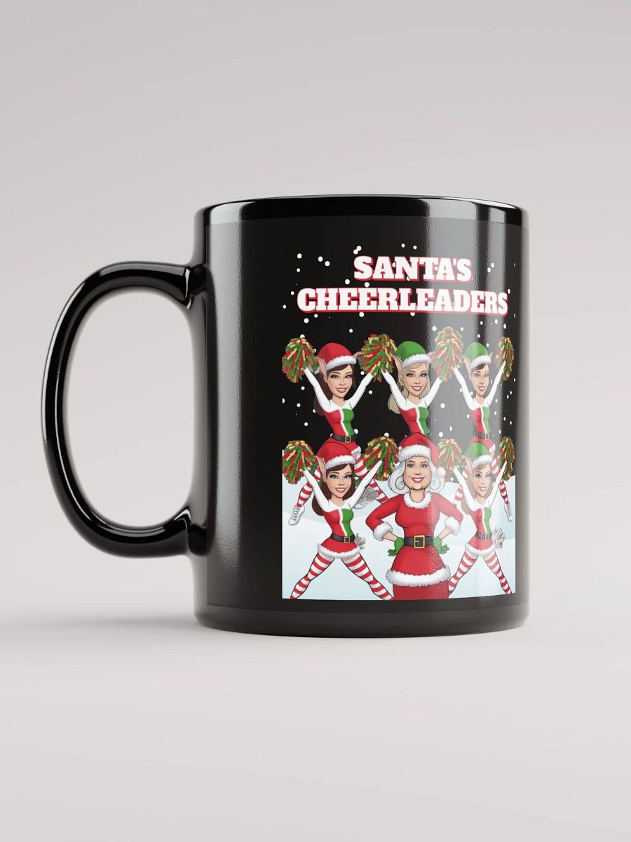 Santa's Cheerleaders Elves Squad Black Mug product image (12)