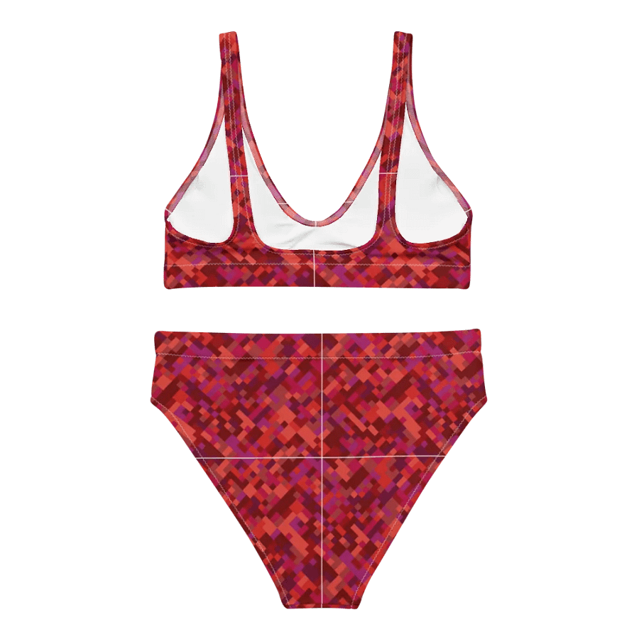 Colorful Mosaic Pattern Design High Waisted Bikini - v3 product image (2)