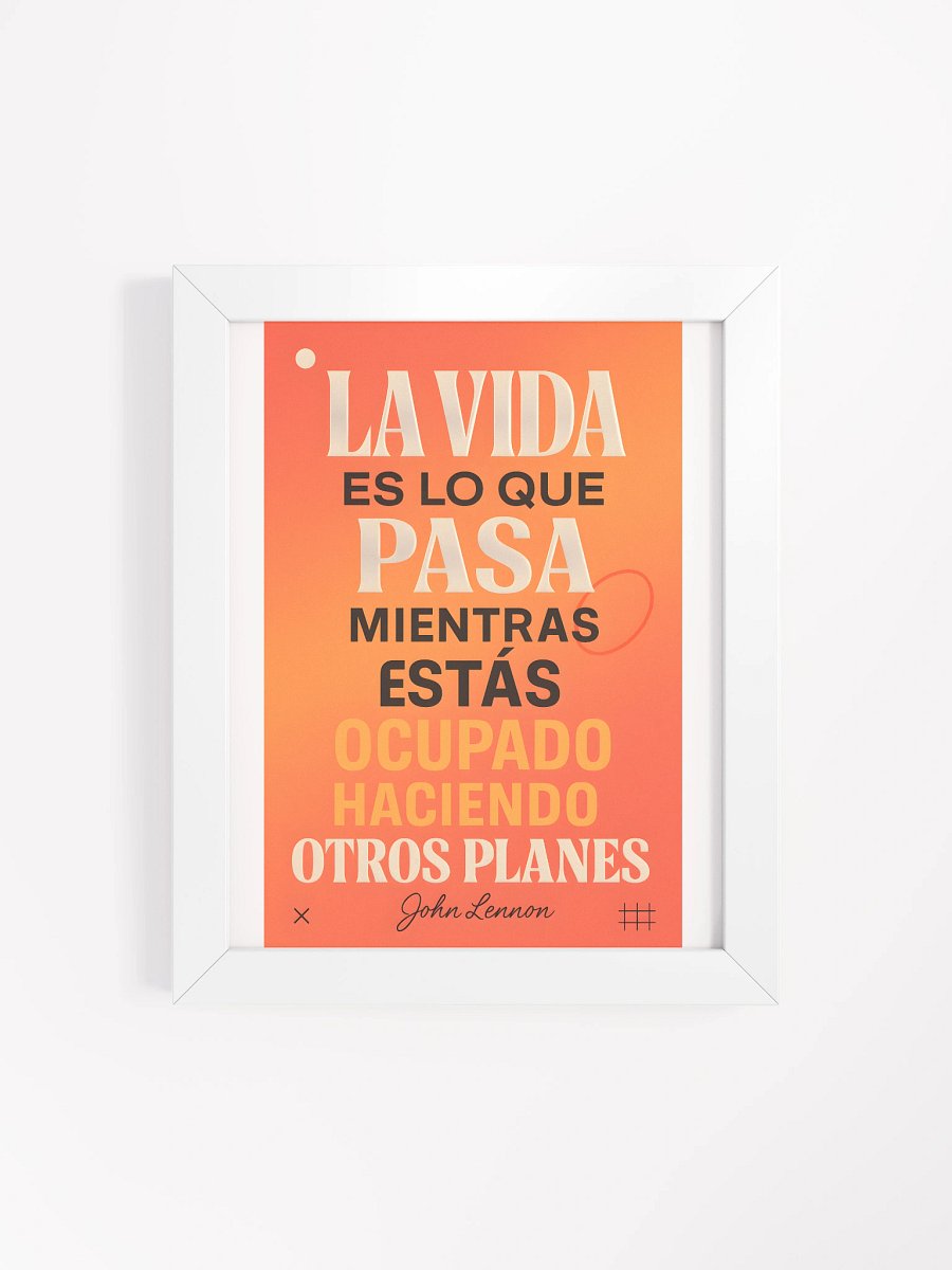 Póster reflexivo moderno con cita vital de John Lennon en español product image (4)