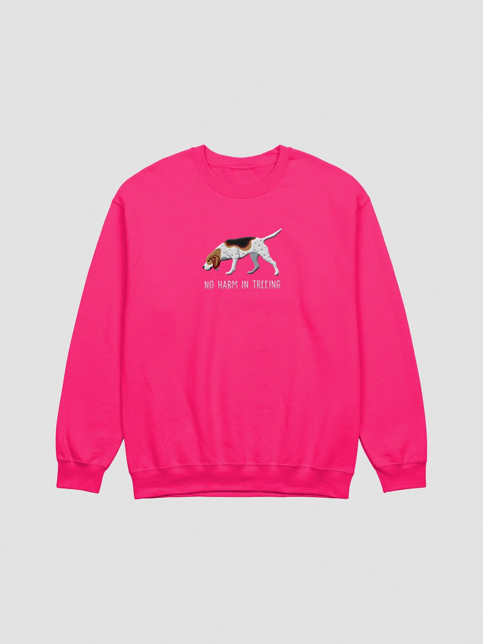 No Harm in Treeing Sweatshirt (Embroidered) of a Treeing Walker Coonhound product image (4)