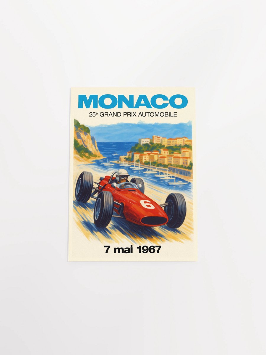 Monaco Vintage F1 Grand Prix 1967 Art Poster — Auto Racing Wall Art, Formula 1 Print product image (9)