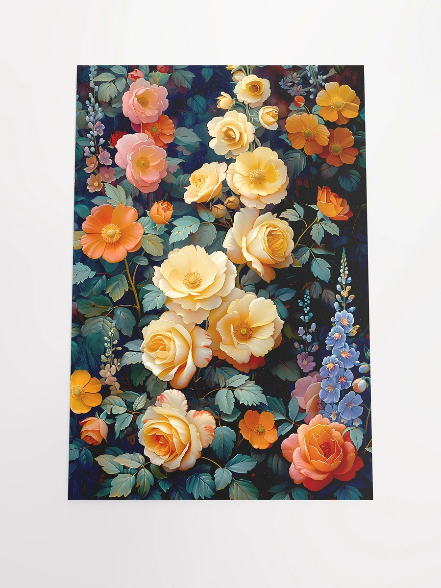 Sunset Hues Rose Garden Poster: Vivid Botanical Art for Elegant Interiors Matte Poster product image (3)