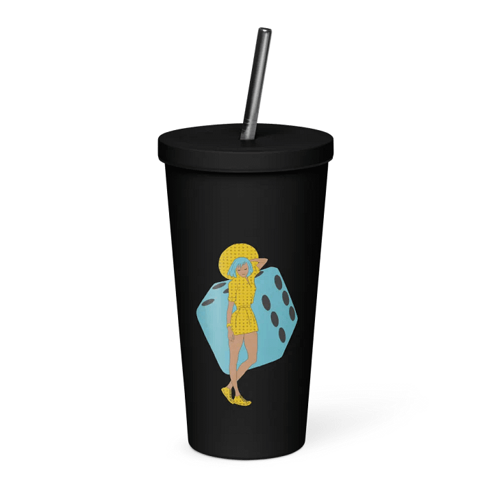 DiceGirl Insulated Tumbler with a Straw product image (1)