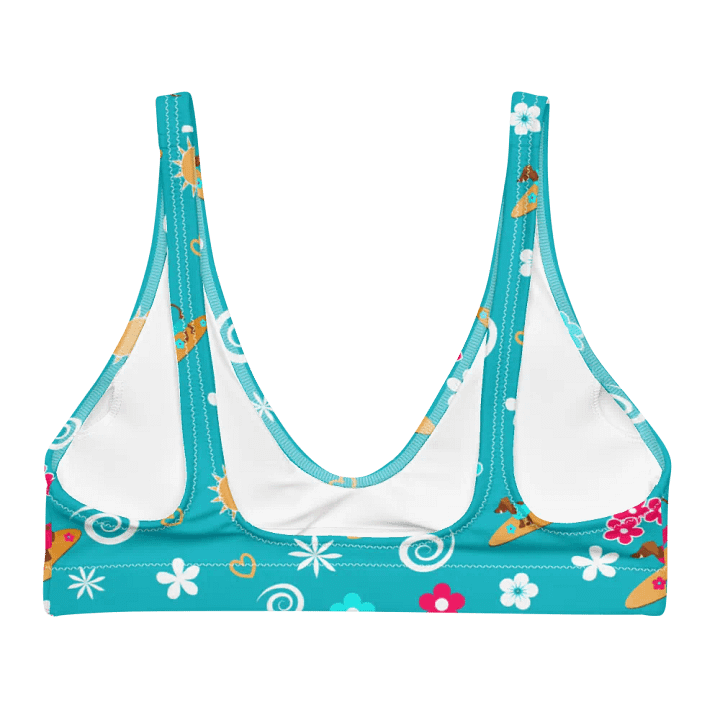 Surfing Dachshund Pattern Padded Bikini Top product image (2)