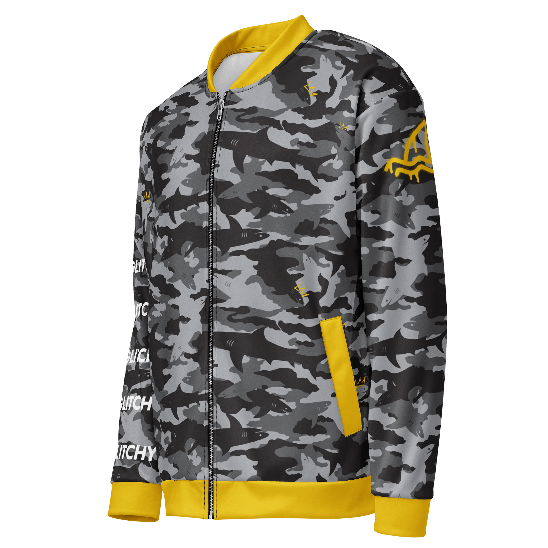 Sharkmoflauge Graffiti Grayscaled Bomber Jacket product image (3)