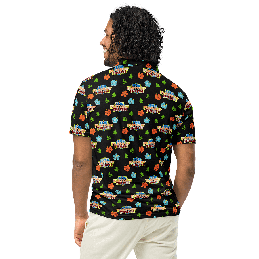 TFOT SlimFit Sandy Hex Black Hawaiian Polo Shirt product image (4)