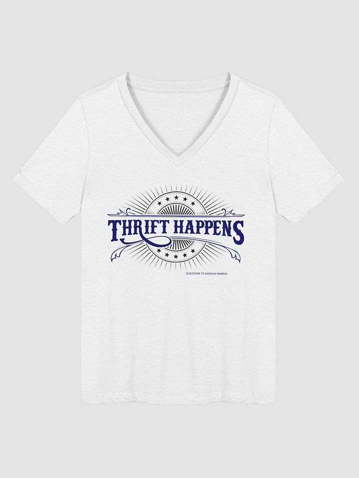 THRIFT HAPPENS (Ladies' V-Neck - Light) product image (2)