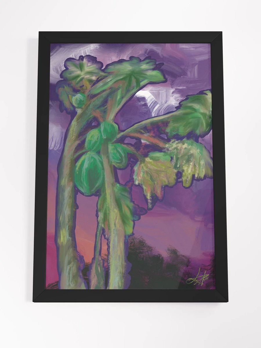 Papaya, Bien Temprano (purple border); framed poster product image (10)