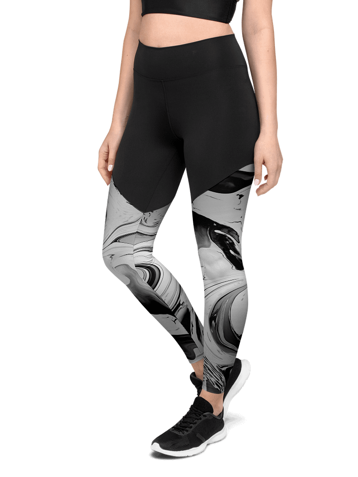 Black Marble-Sports Leggings product image (1)