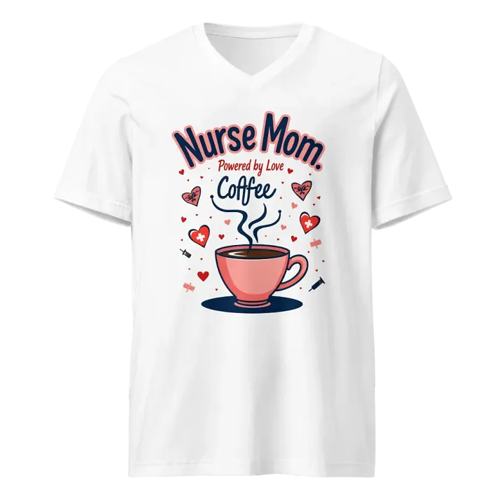 Nurse Mom Love Coffee V-Neck Tee product image (5)