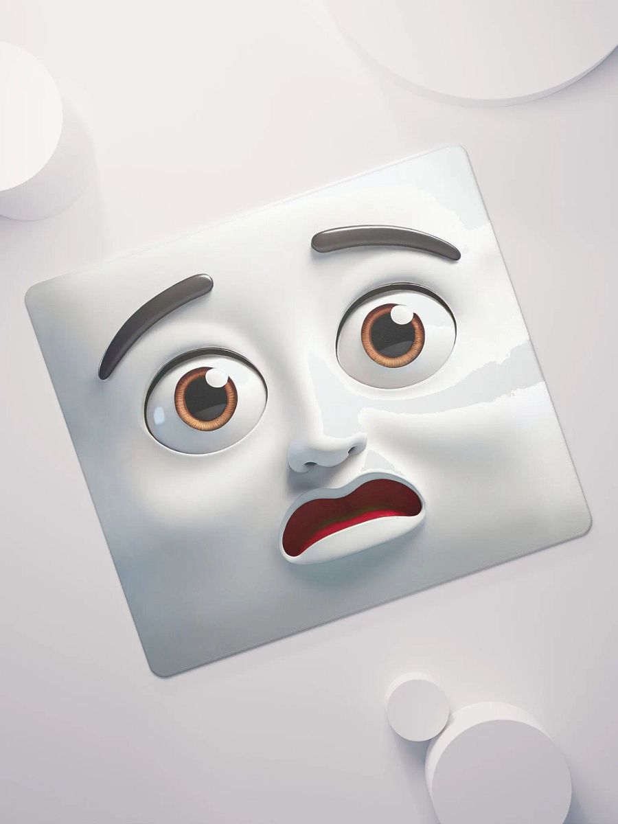 Worried Cartoon Face Premium Mouse Pad: Make Work More Playful! product image (7)