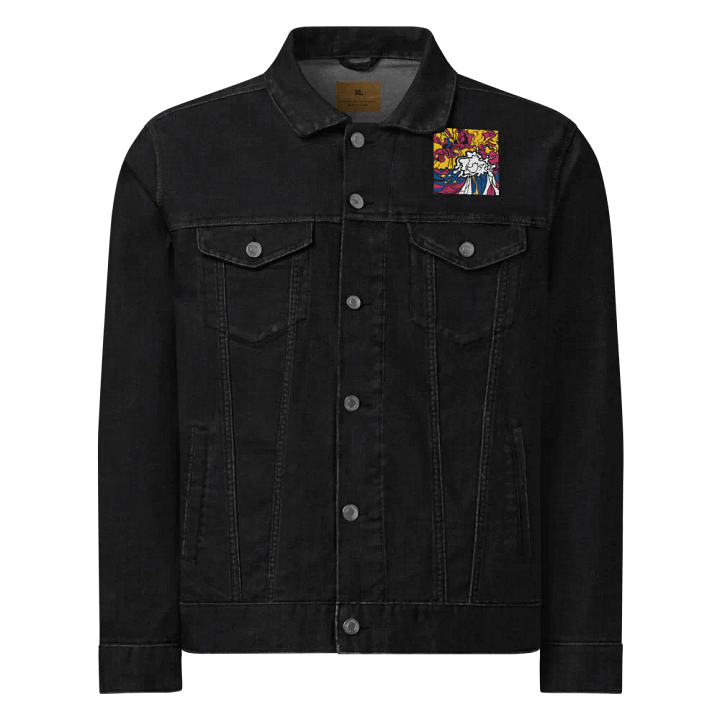 Swirling Chaos Denim Jacket - Wave at Sunset product image (1)