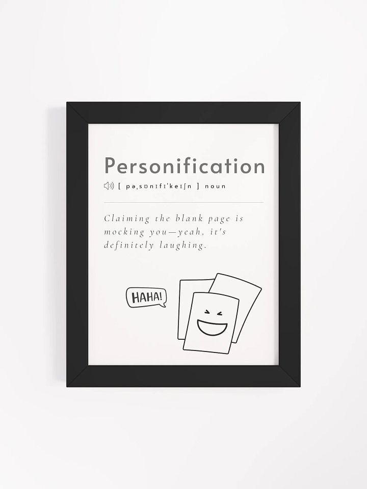 Personification Funny Definition Framed Matte Poster product image (1)