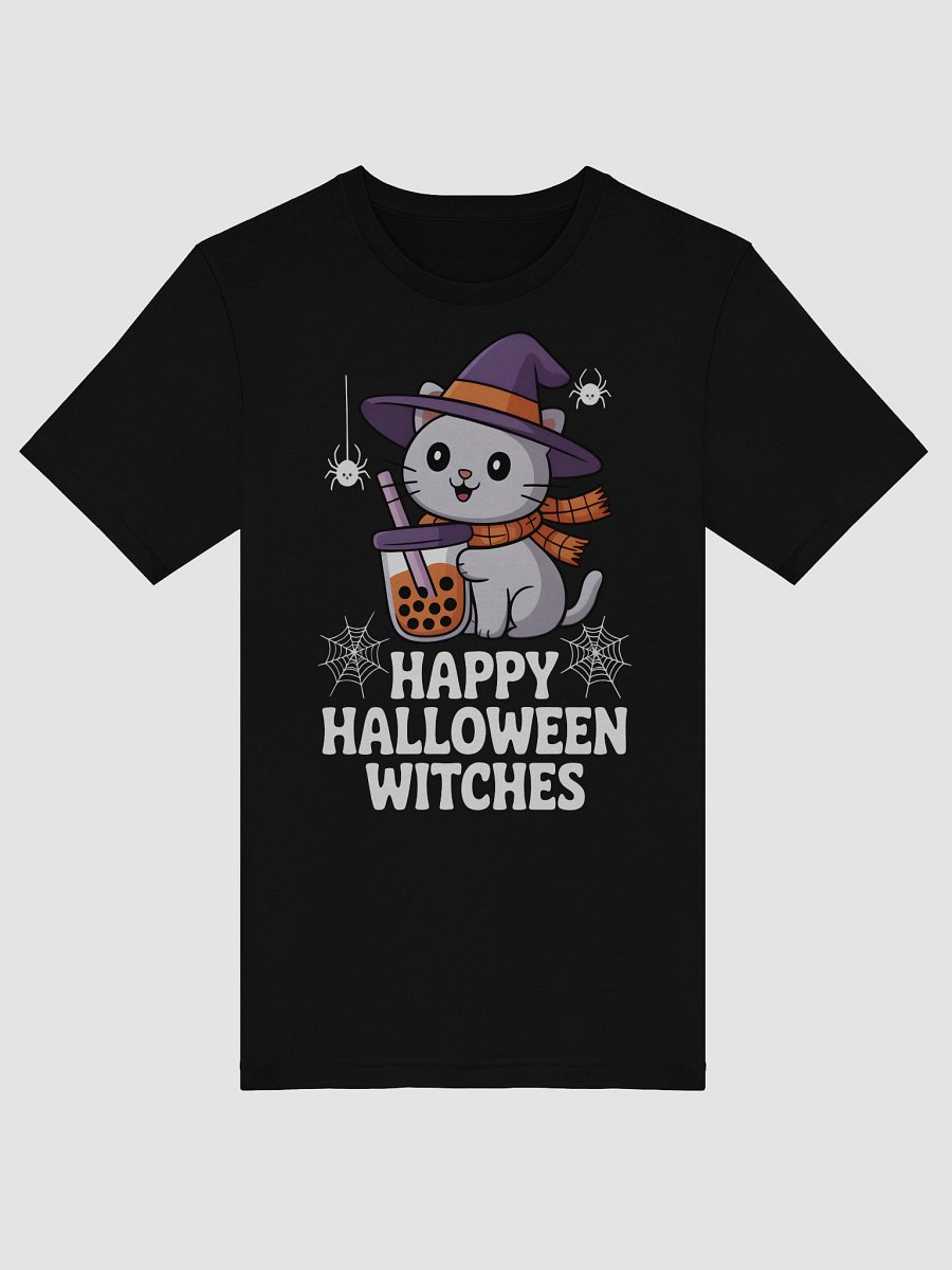 Bubble Tea Cat Happy Halloween T-Shirt product image (40)