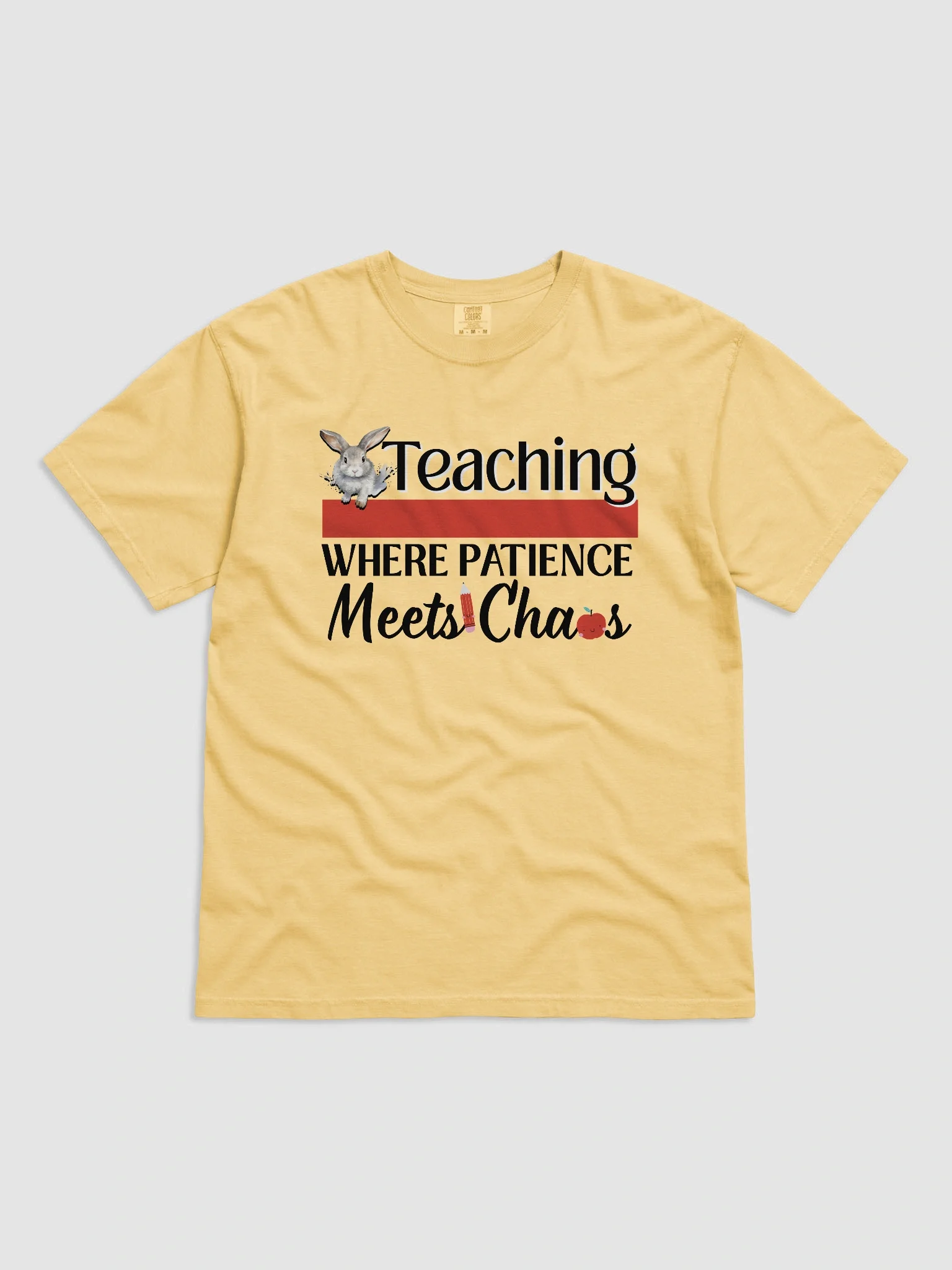Bunny Teaching Where Patience Meets Chaos, Teachers Comfort Colors T-shirt product image (2)