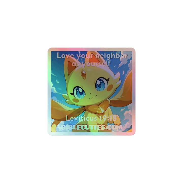 Bible Cuties Valentina - Love your neighbor as yourself Holographic Sticker product image (1)