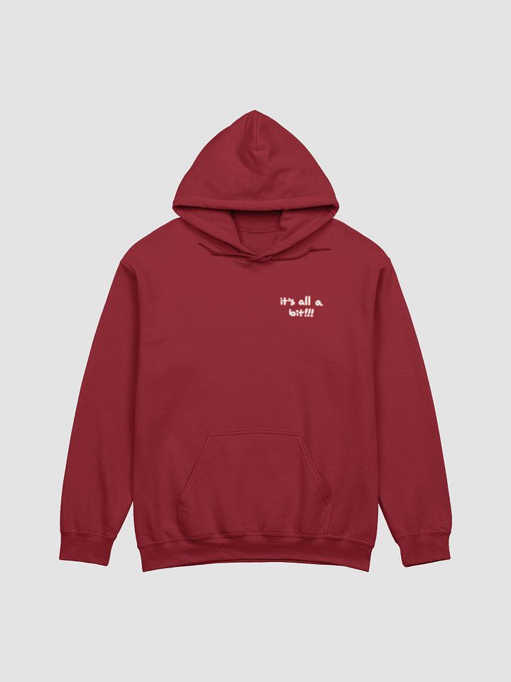“It’s all a bit!!!” (sm. lined design, #CB5F5F) classic hoodie product image (14)