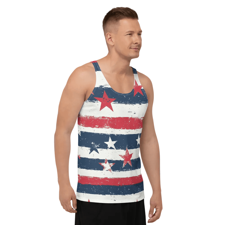 Geaux 31 - Vintage Stars & Stripes Pattern Men's Tank Top product image (10)