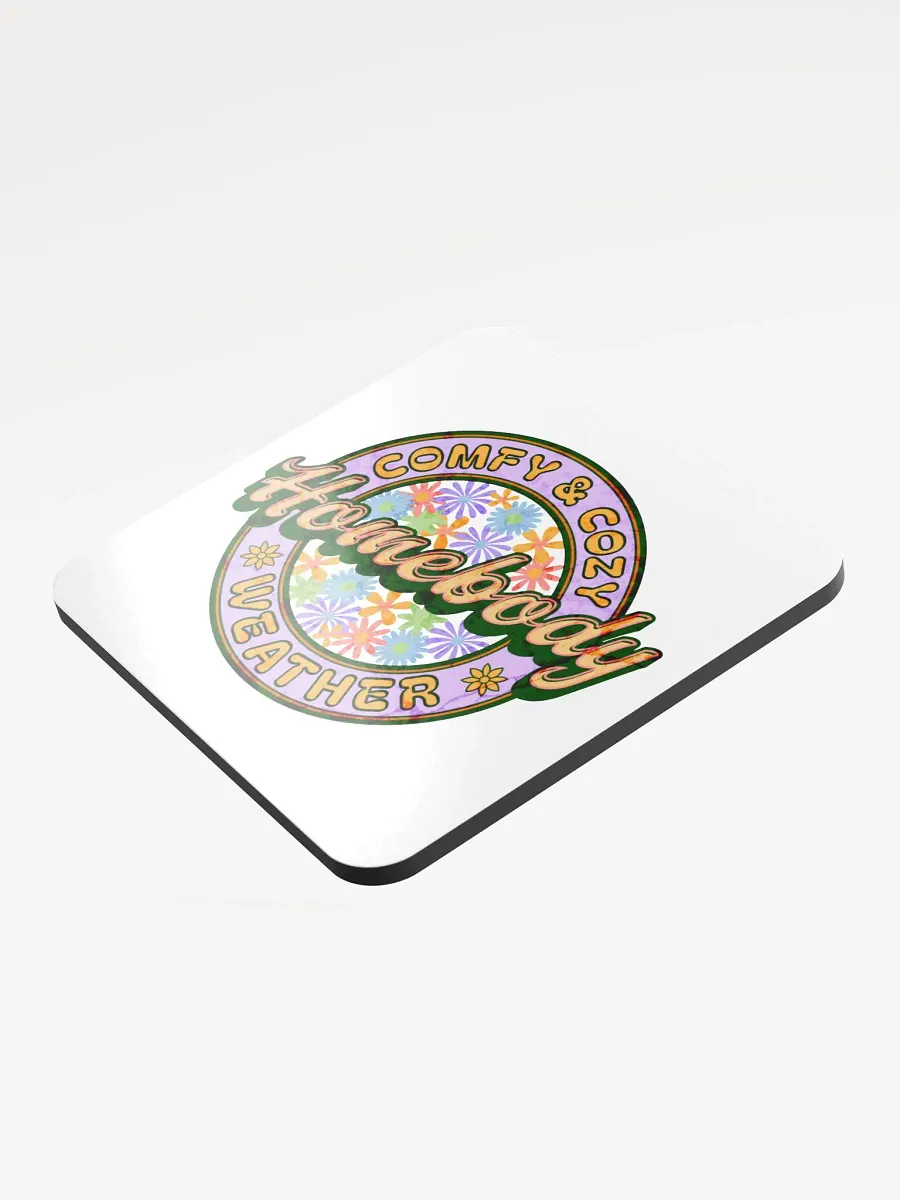 Homebody Comfy And Cozy Weather Floral Glossed Cork Coaster product image (3)