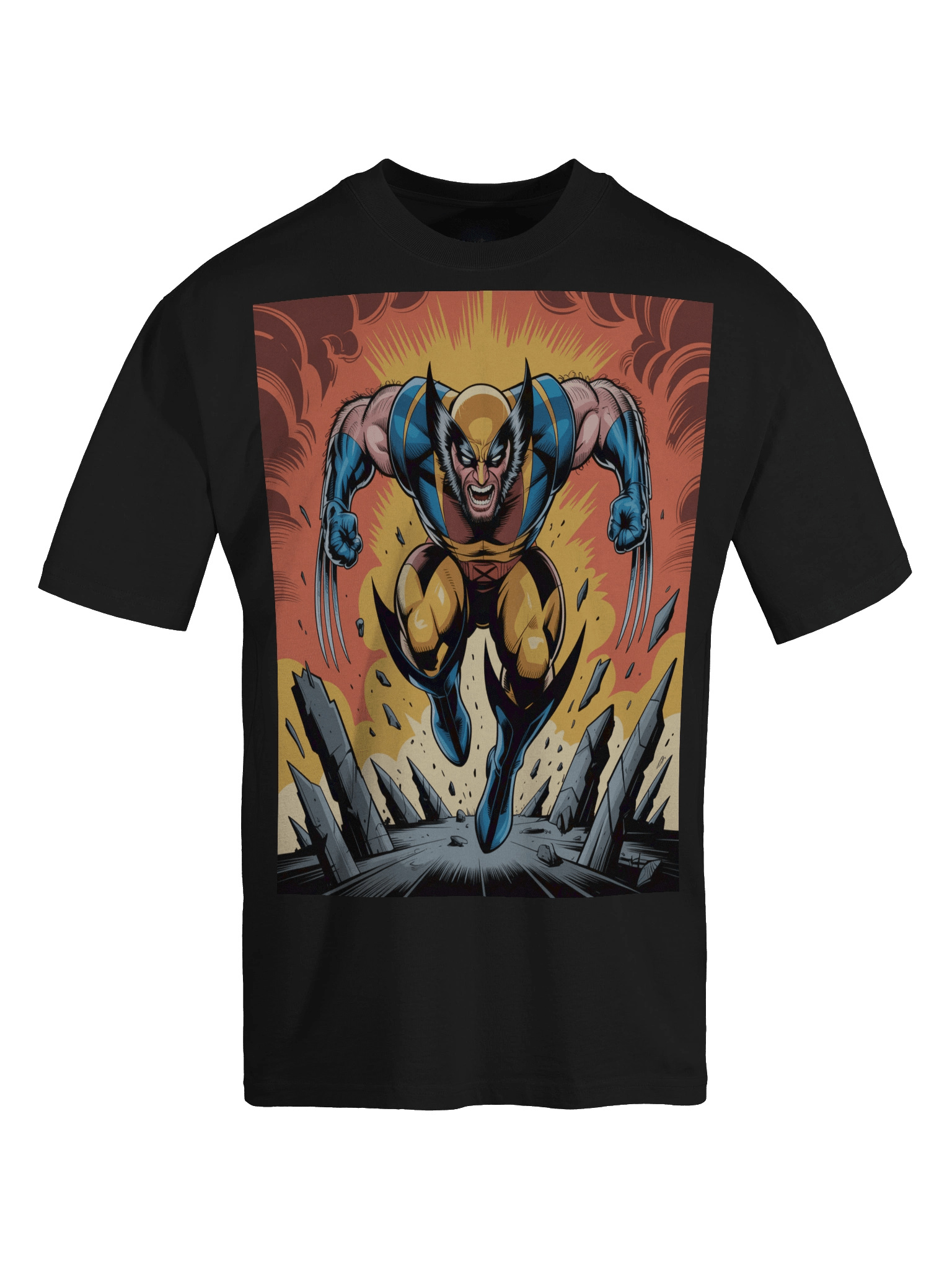 Inferno Claws: Wolverine Faded Berserker Oversized T-Shirt product image (1)
