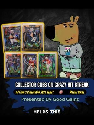 🏈 Collector Goes On Crazy Hit Streak . 💯 Congratulations To @agent_broly  On TikTok, Who Started Off The Stream With 3 Insane 2024 Select 🏈 Blaster Boxes! 🤯  🎁 Grab A Box or Pack In Our TikTok Shop, Before Those Good Gainz Get Snatched Up‼️ 🔗 Available In Our TIKTOK SHOP 💯 💬 Which Hit Do You Want More? 🤔  .. #pullingsomegoodgainz🔥 #paniniamerica #forthehobby #forthecollector #fanatics #selectfootball #brockbowers 