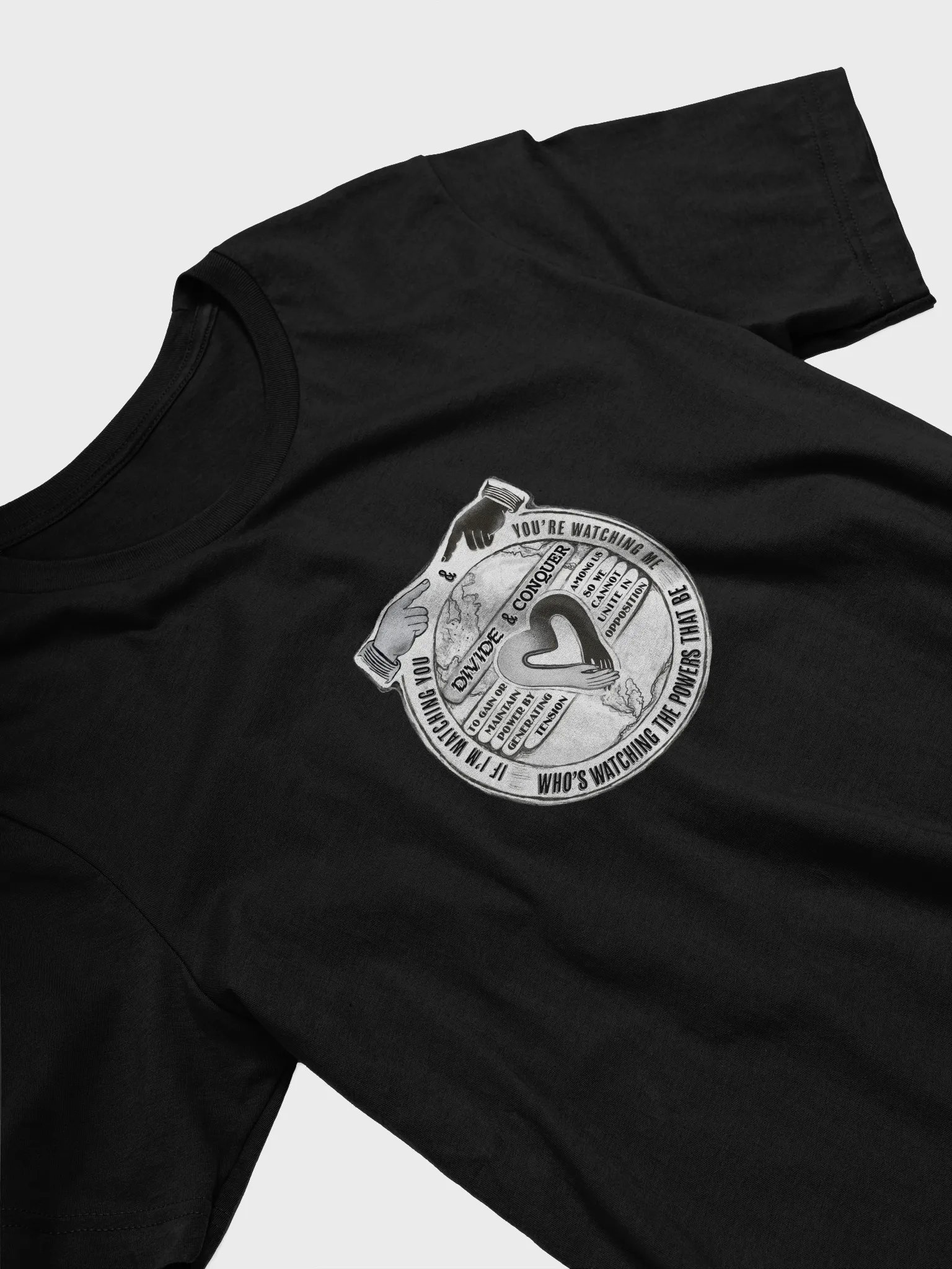 Divide & Conquer (Short sleeve T) Black Shirt white lettering product image (7)