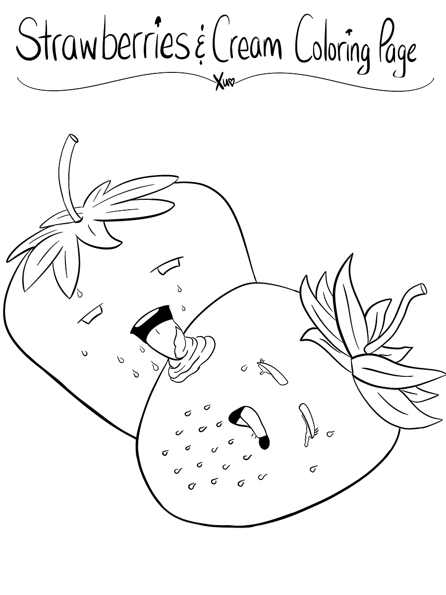 Strawberries & Cream Coloring Pages product image (1)