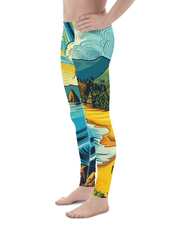 Coastal Comic All-Over Men's Leggings |AI Design product image (6)