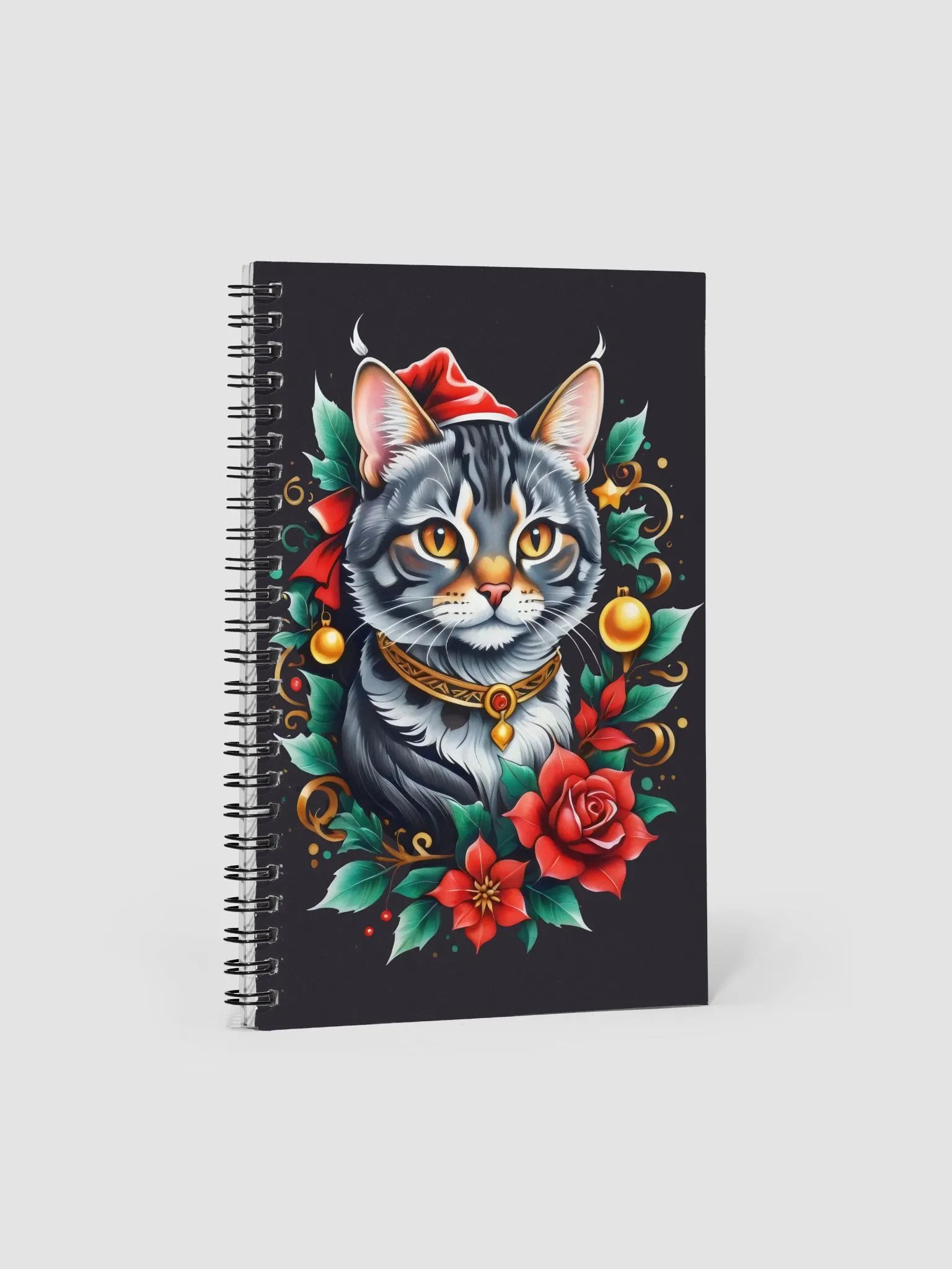 Christmas Kitty & Holiday Charm Spiral Notebook product image (1)