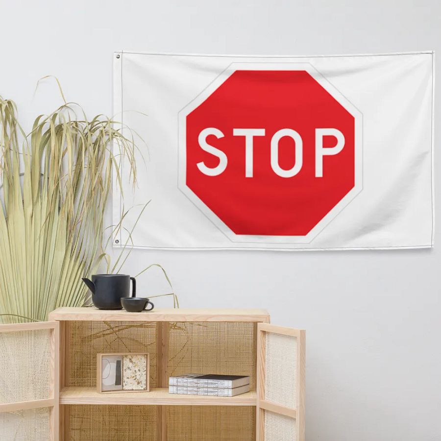 "STOP" Stop Sign Flag product image (5)