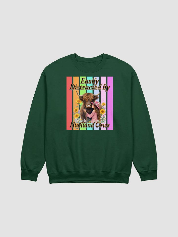 Easily Distracted By Highland Cow Embrace Crewneck Sweatshirt product image (3)