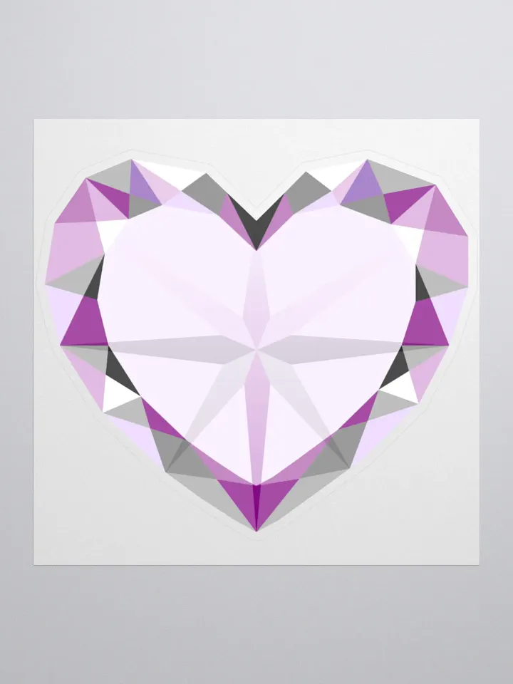 Crystal Pride Heart (Ace Pride) Cut Sticker product image (1)