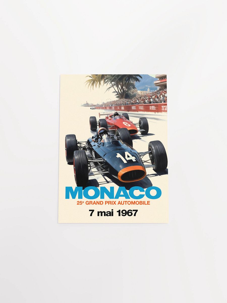 Monaco Grand Prix 1967 Poster — Vintage F1 Racing Wall Art, Retro Motorsport Print product image (9)