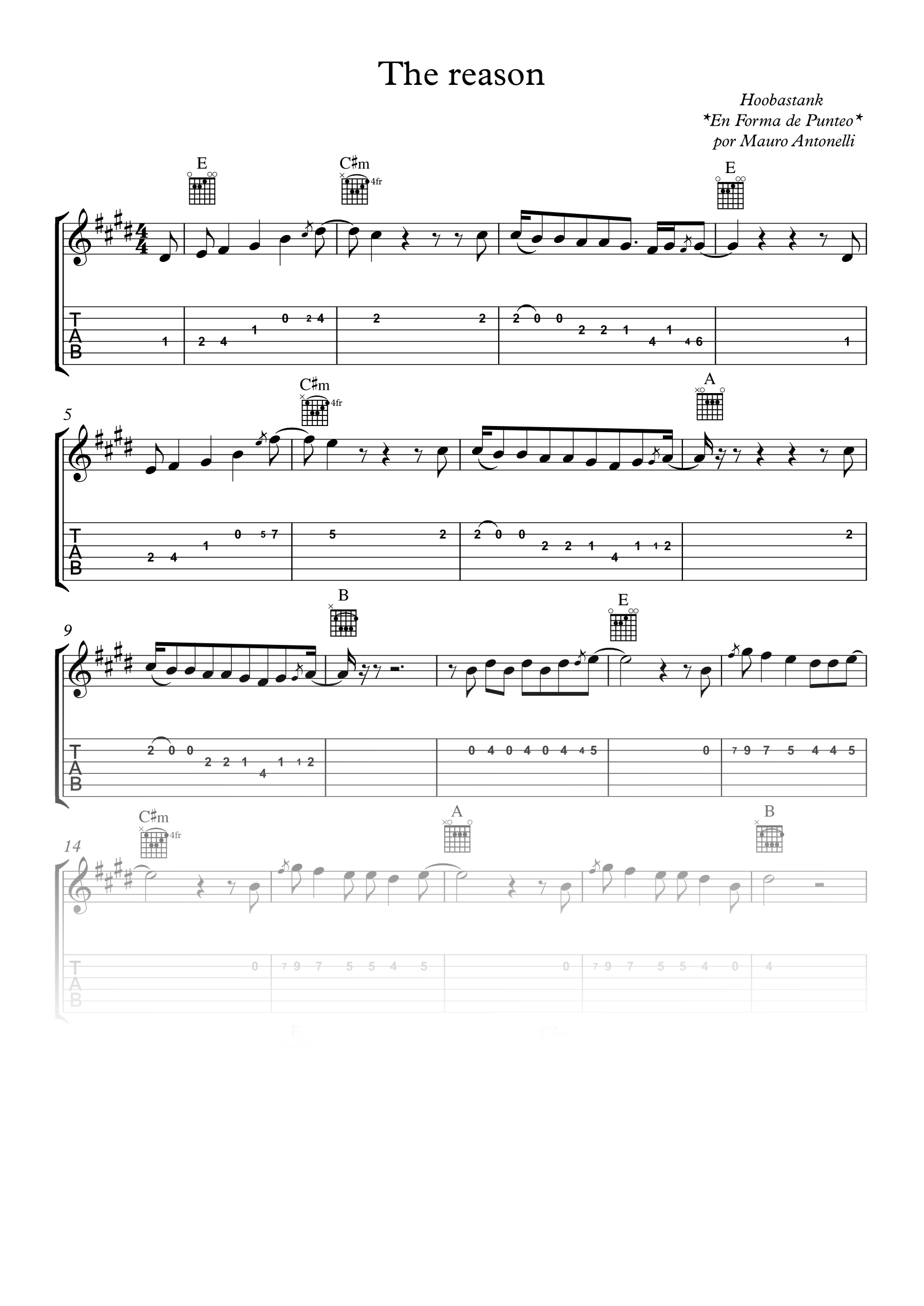 The reason - Partitura + Tab + Acordes + Pista product image (1)