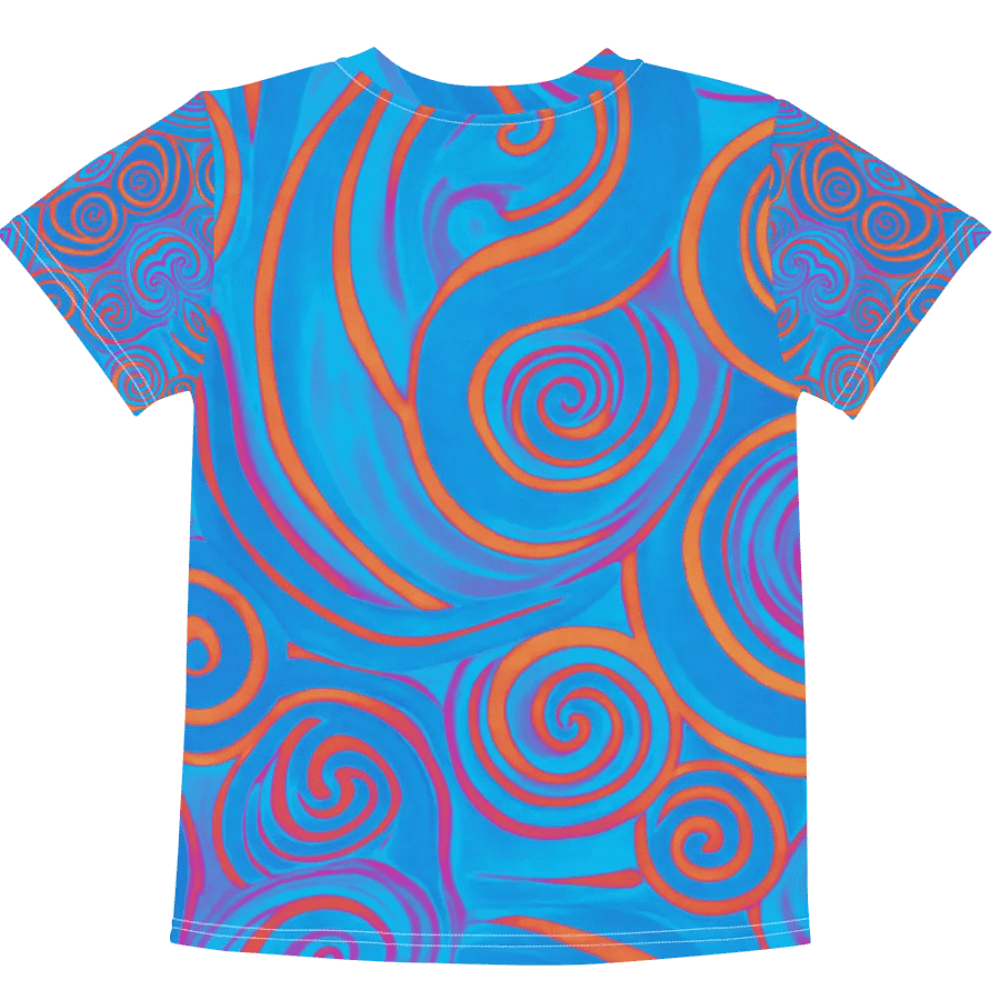 Funky Blue Dreams Liquid Tie-Dye Kid's and Toddler's Crew Neck T-shirt product image (10)