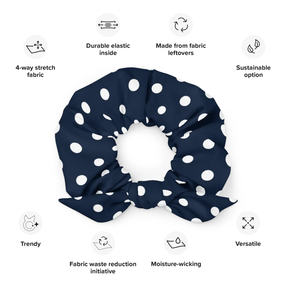 Navy Polka Dot Dream All-Over Print Scrunchie product image (12)