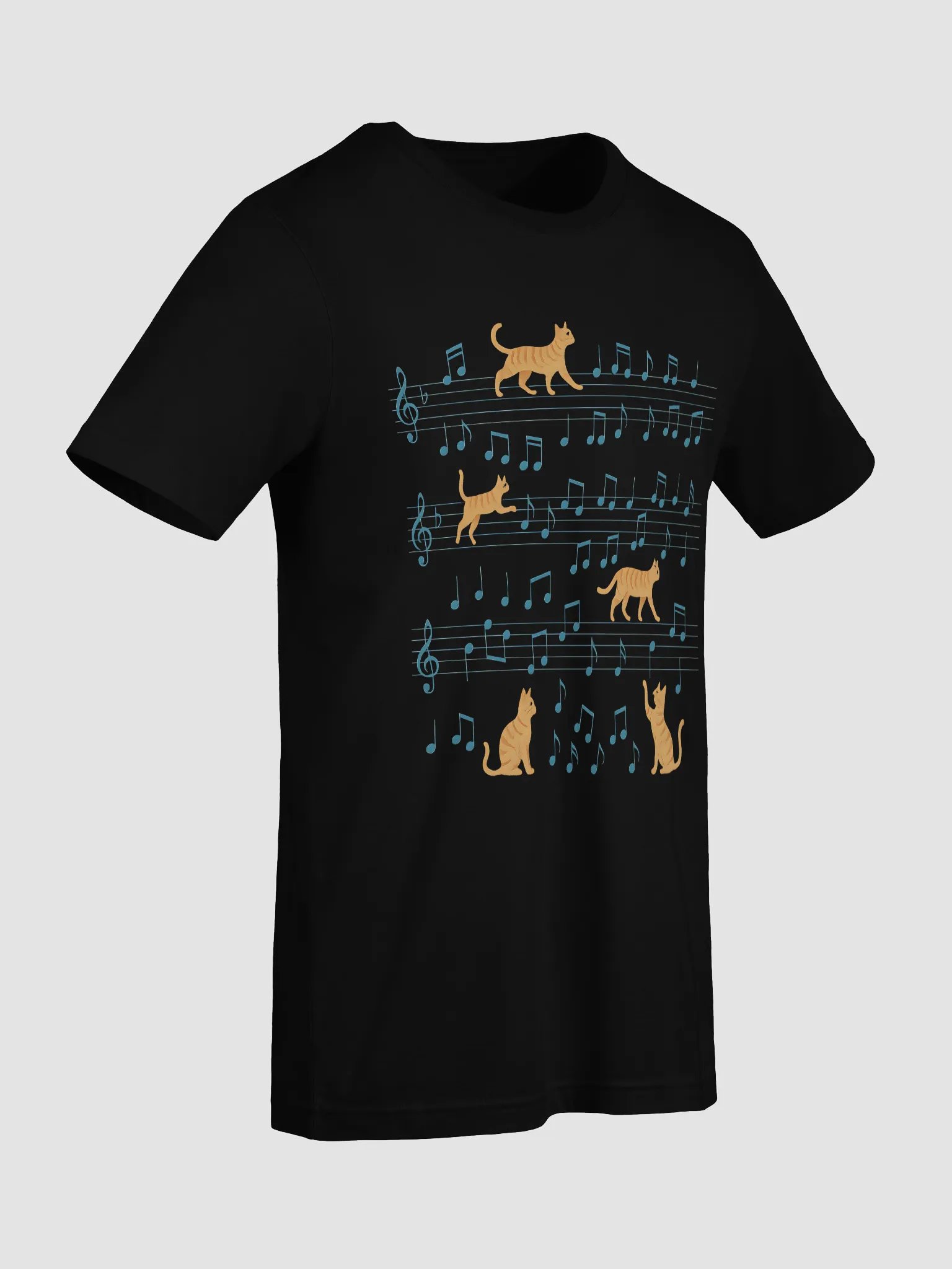 Meow-sical Notes Cat T-Shirt product image (3)