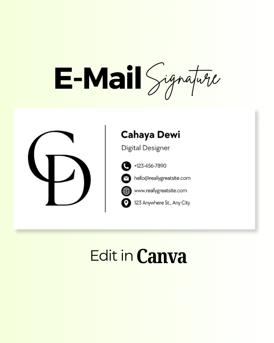 Black and White Minimalist Elegant Email Signature product image (1)