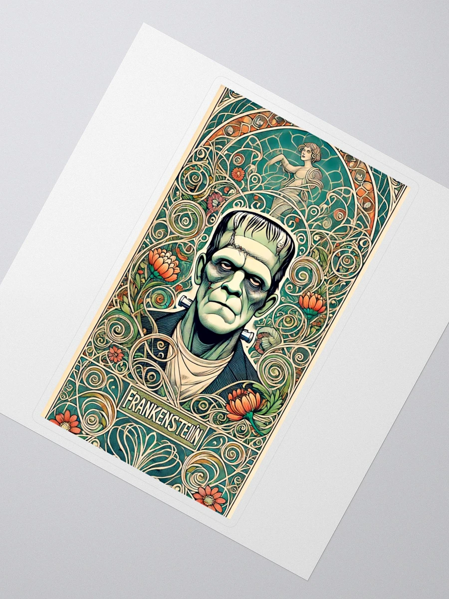 Art Nouveau Frankenstein's Monster Vinyl Sticker – Gothic Horror Art product image (2)