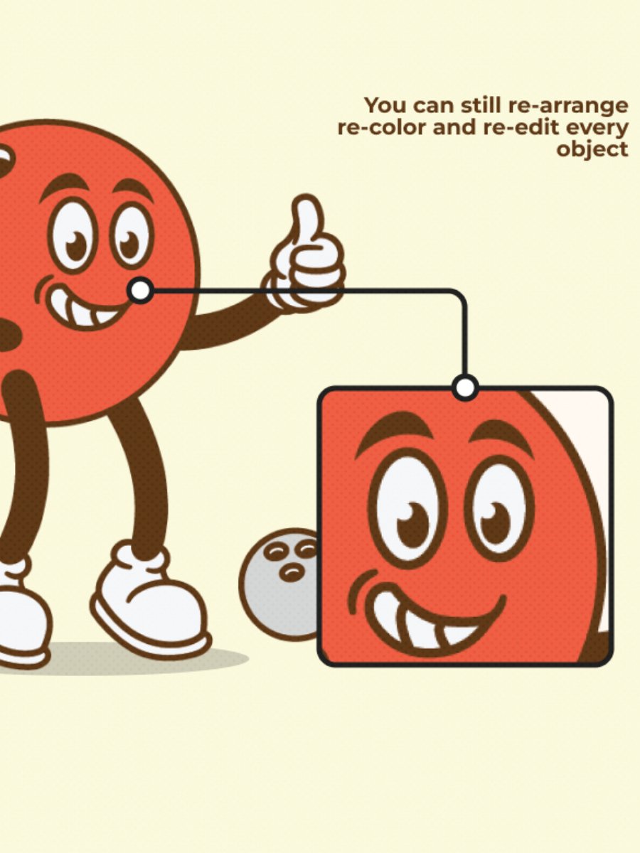 Retro Mascot Ball Character Illustration product image (4)