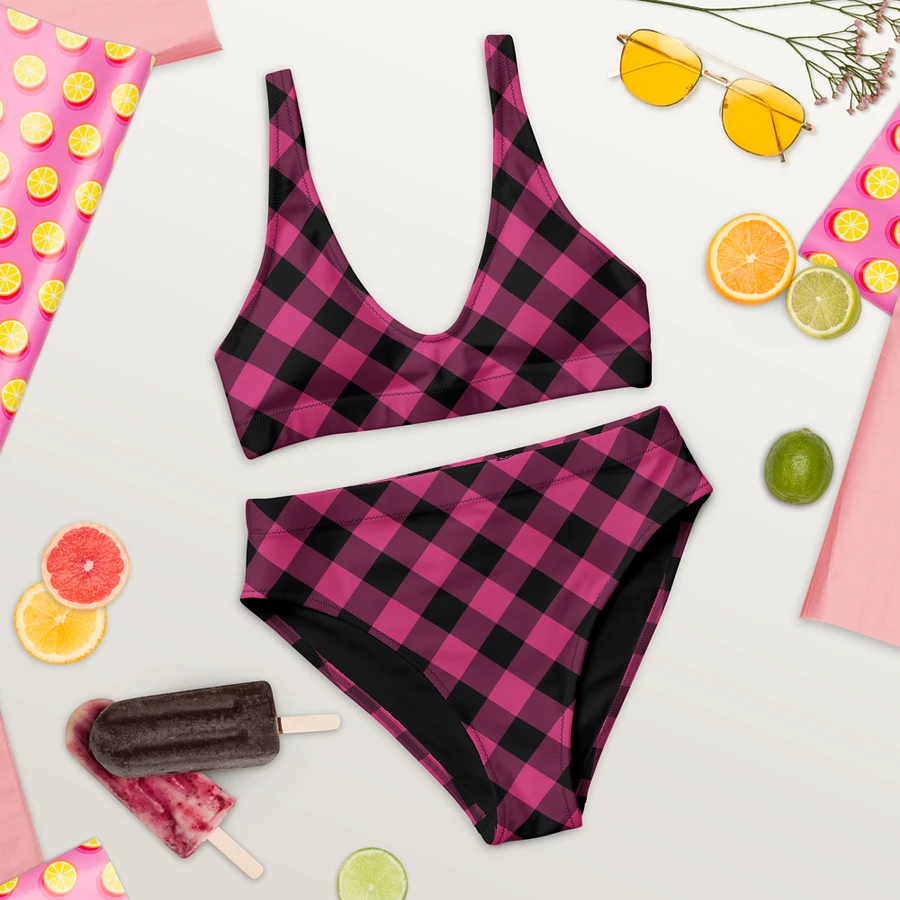 Bright Pink Buffalo Check Plaid Bikini product image (9)